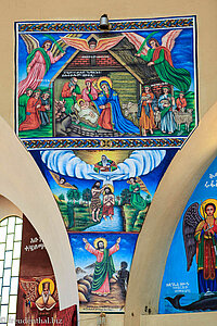 bunte Kirchenmalerei in der Marienkathedrale in Axum