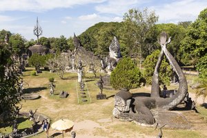 Blick über den Buddhapark bei Vientiane