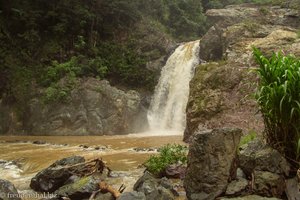 braune Brühe des Wasserfall Jimenoa