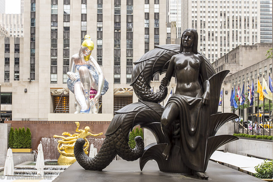 Brunnen bei der Rockefeller Plaza von New York