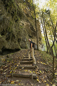 Lars im Wald beim Hinanger Wasserfall