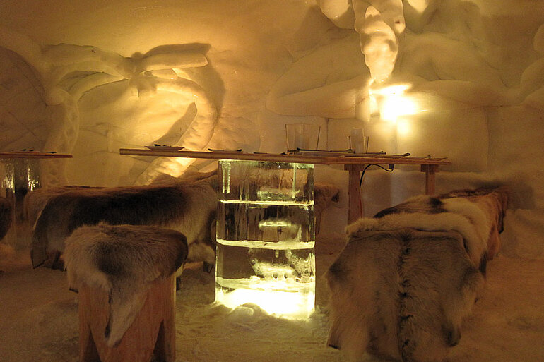 Restaurant der Iglu Lodge von Oberstdorf Restaurant der Iglu Lodge von Oberstdorf