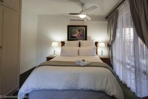 unser Bett in der Ndiza Lodge in St. Lucia