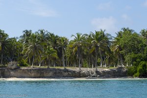 Palmenstrand bei den Islas del Rosario von Kolumbien.