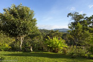 Aussicht in den Garten der Hacienda Anacaona in San Agustin