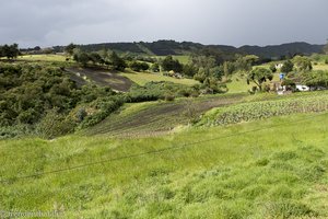 die grüne Landschaft von Samacá in Kolumbien
