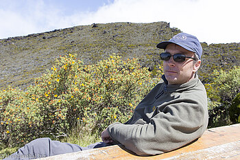 Lars bei der Gîte Piton des Neiges