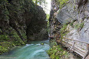 Die Radovna fließt durch die Vintgar Klamm.