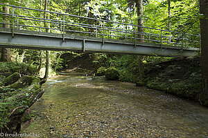 Steg über den Rickenbach bei den Scheidegger Wasserfällen