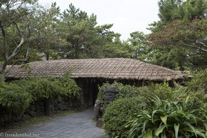 Strohgedecktes Jeju-Haus im Exotic Hallim Park