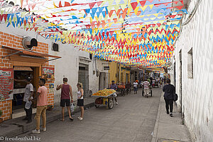 Gasse mit dem Restaurant »Este es el punto« in Getsemani