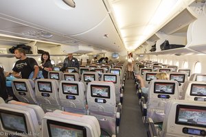 im A380 von den Emirates, auf dem Weg nach Myanmar