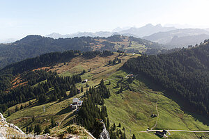 Blick vom Mythen über Holzegg und Zwäcken zum Ibergeregg