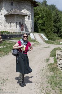 Anne mit Klosterbekleidung beim Kloster Rudi in Moldawien