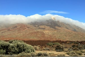in Wolken dicht verhüllter Teide