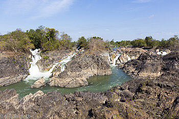 Blick auf den Somphamit-Wasserfall auf Don Khon
