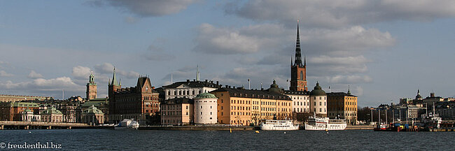 Sicht vom Stadshuset auf die Altstadt mit Riddarholmen