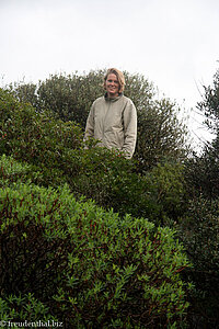 Annette in nasser Herbstlandschaft