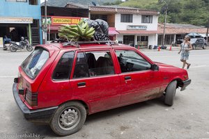 Kolumbianischer Bananentransport in Irra.