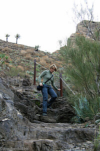 Annette auf dem Weg in den Barranco de Masca