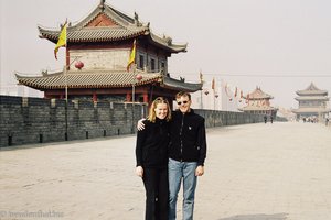 Anne und Lars beim Südtor von Xian
