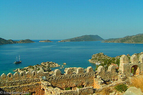 Ausblick in die Bucht vor der Halbinsel Simena