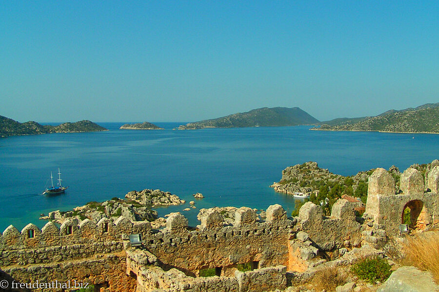 Ausblick in die Bucht vor der Halbinsel Simena
