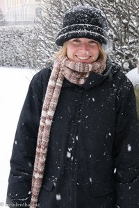 Annette im Schneetreiben