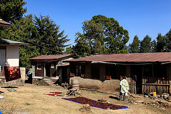 Dorf auf dem Entoto bei Addis Abeba in Äthiopien