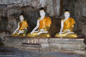 Buddha-Figuren in der Bayin Nyi-Höhle bei Hpa-an