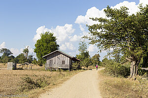 Radfahren über Don Det in Laos