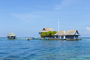 Kleine Insel von Shakira bei den Islas del Rosario in Kolumbien.