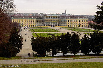 Blick von der Gloriette zum Schloss Schönbrunn