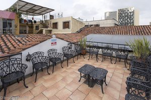die Dachterrasse des Casa Platypus in Bogota