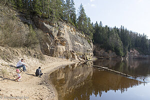 am Adlerfelsen an der Gauja