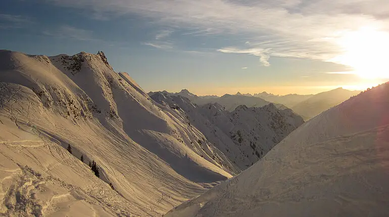 Sonnenuntergang vom Zeigersattel aus gesehen