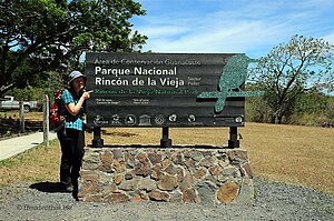 Eingangsschild im Nationalpark Rincón de la Vieja