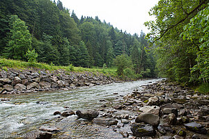 der ruhigere Abschnitt der Breitach unterhalb der Klamm