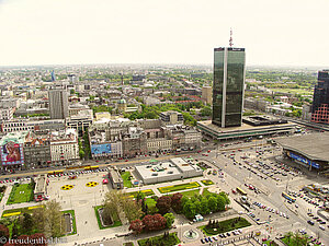 Blick vom Kulturpalast zum Marriott-Hotel