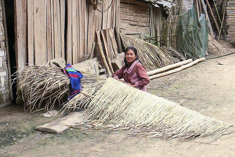 Lao Loum Frau bei der Arbeit