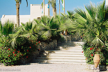 Treppe hoch zum Eingang vom Iberotel Makadi Beach