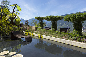 Wasserbassin im Garten für Verliebte