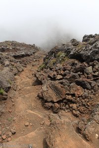Kletterpfad auf den Gipfel des Piquinho, dem kleinen Vulkankegel im Pico