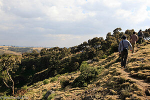 auf der Wanderung im Simien Nationalpark