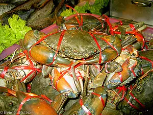 Krabben beim Nachtmarkt in Hua Hin